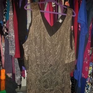 venus 3x gold flapper style dress